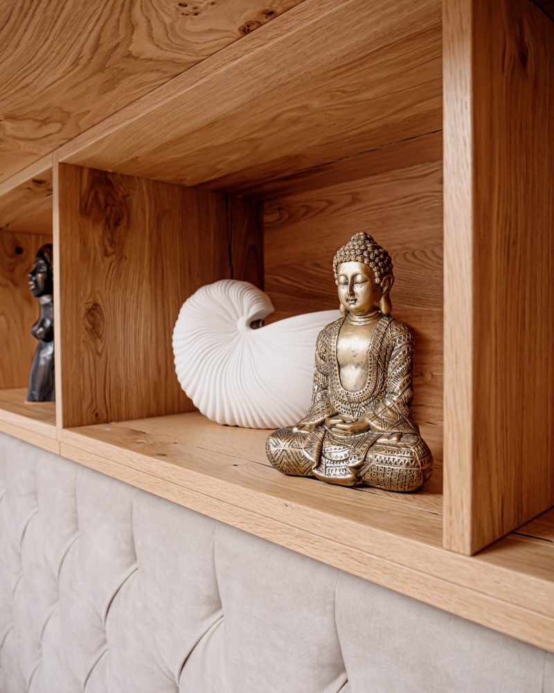 Hoofdbord Champagne-inlegwerk Wild eiken Close-up Decoratie