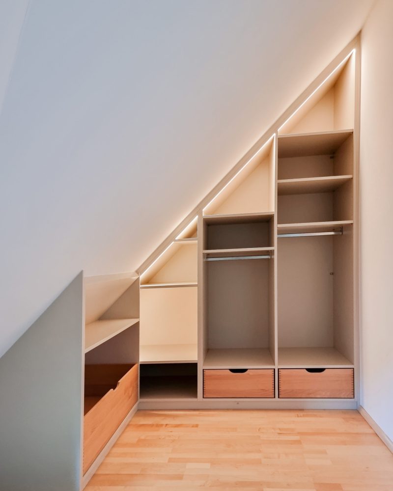 Open schuin dak kast grijs